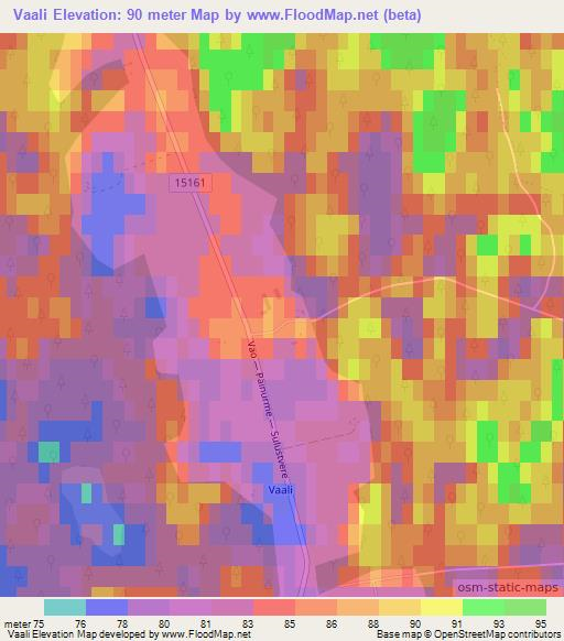 Vaali,Estonia Elevation Map