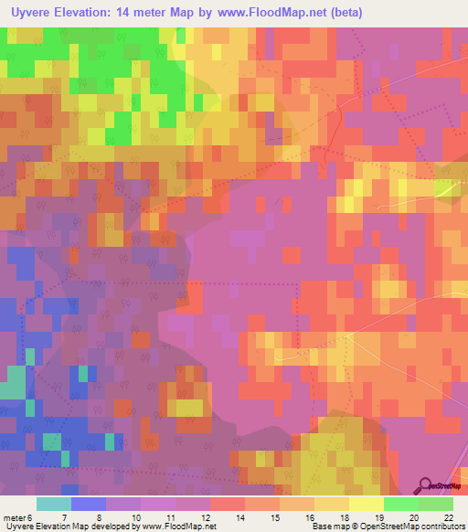 Uyvere,Estonia Elevation Map