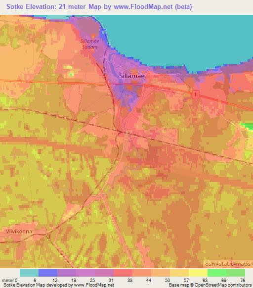 Sotke,Estonia Elevation Map