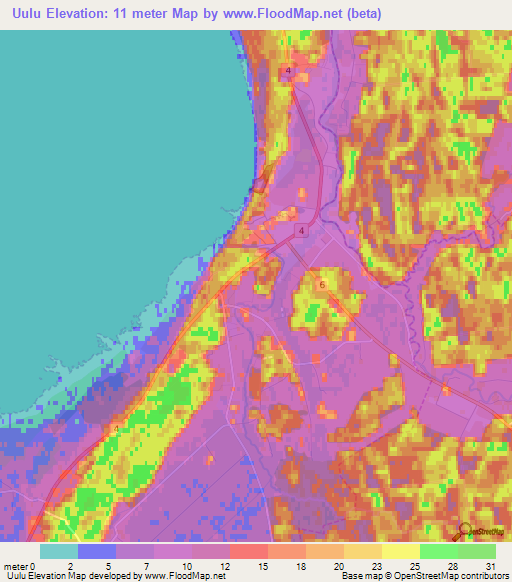 Uulu,Estonia Elevation Map