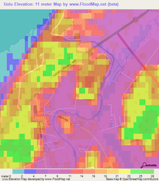 Uulu,Estonia Elevation Map