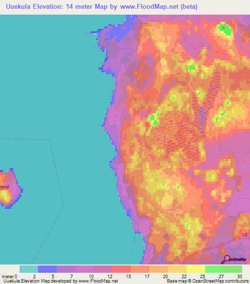 Uuekula,Estonia Elevation Map