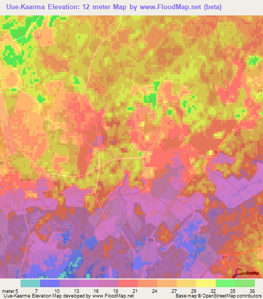 Uue-Kaarma,Estonia Elevation Map