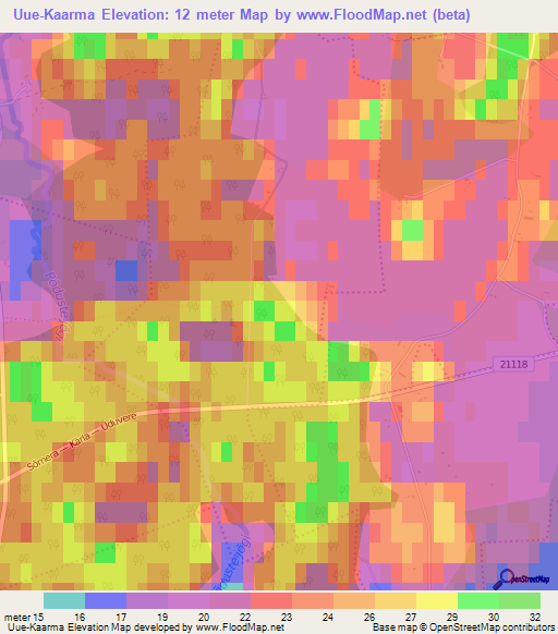 Uue-Kaarma,Estonia Elevation Map