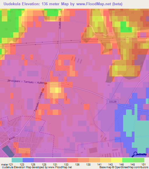 Uudekula,Estonia Elevation Map