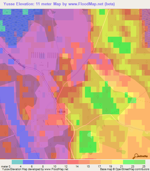 Yusse,Estonia Elevation Map