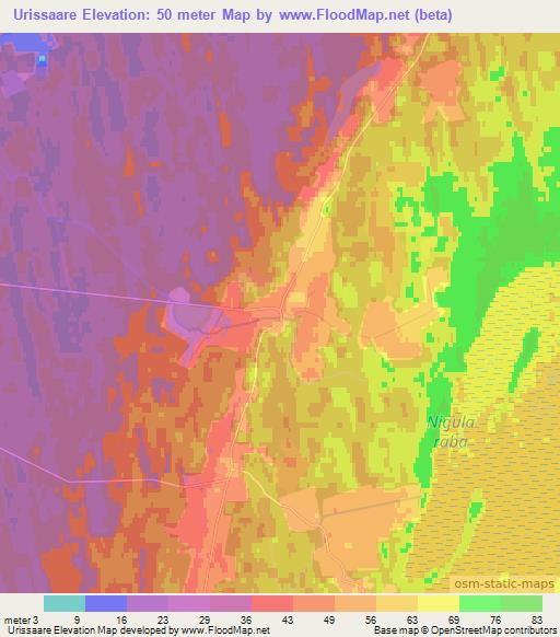 Urissaare,Estonia Elevation Map