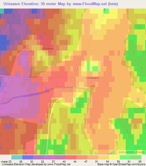 Urissaare,Estonia Elevation Map