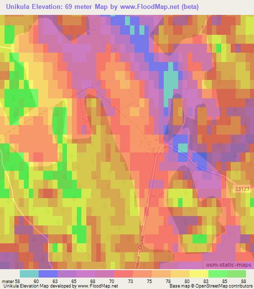 Unikula,Estonia Elevation Map
