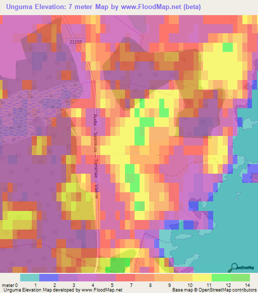 Unguma,Estonia Elevation Map