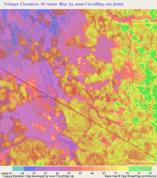 Yuleyye,Estonia Elevation Map
