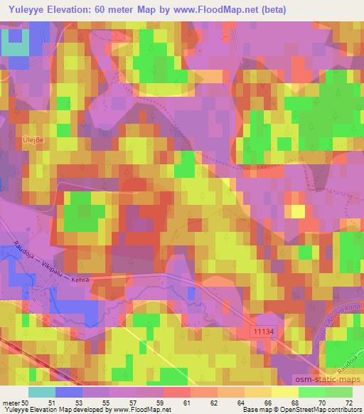 Yuleyye,Estonia Elevation Map