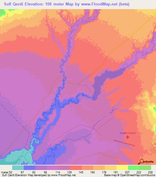 Sufi Qerdi,Iran Elevation Map