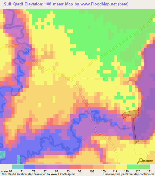 Sufi Qerdi,Iran Elevation Map