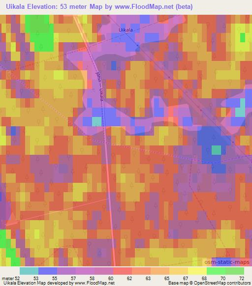Uikala,Estonia Elevation Map
