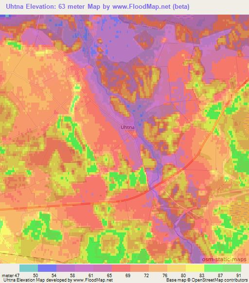 Uhtna,Estonia Elevation Map