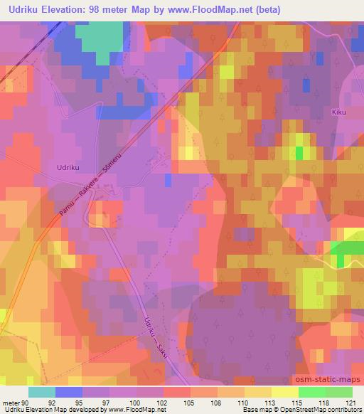 Udriku,Estonia Elevation Map