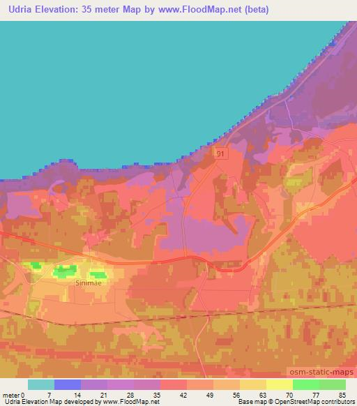Udria,Estonia Elevation Map
