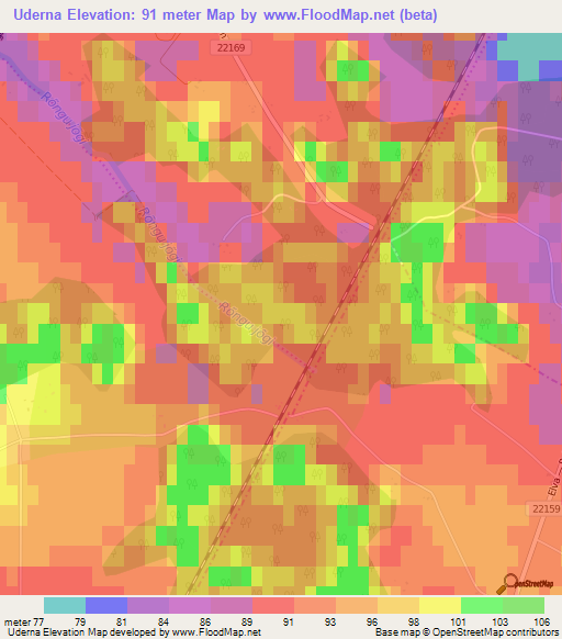 Uderna,Estonia Elevation Map