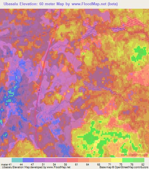 Ubasalu,Estonia Elevation Map