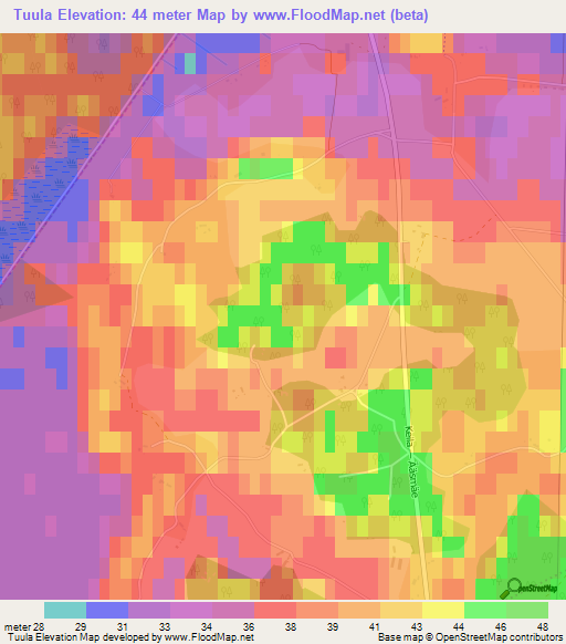 Tuula,Estonia Elevation Map
