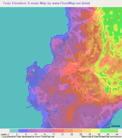 Turju,Estonia Elevation Map