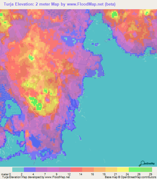Turja,Estonia Elevation Map