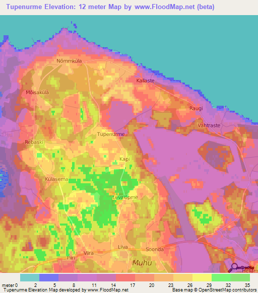 Tupenurme,Estonia Elevation Map