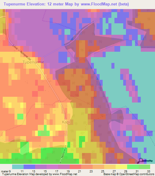 Tupenurme,Estonia Elevation Map