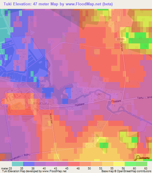 Tuki,Estonia Elevation Map