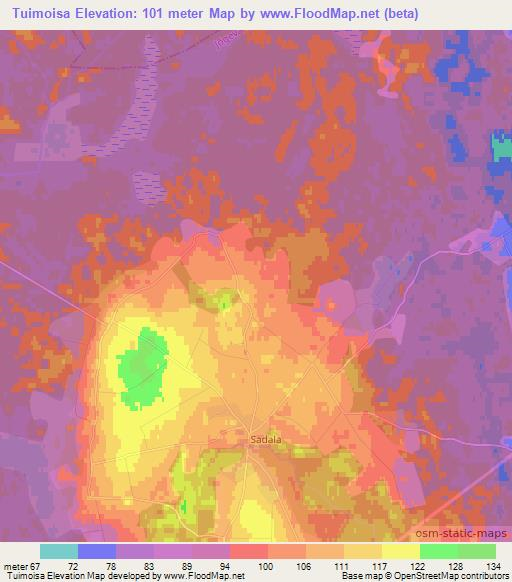 Tuimoisa,Estonia Elevation Map