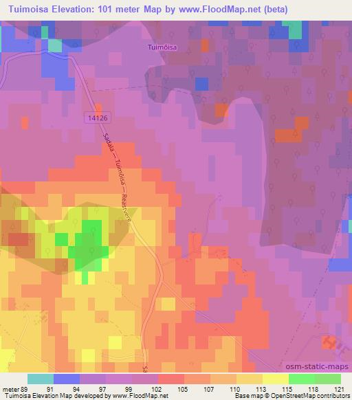 Tuimoisa,Estonia Elevation Map