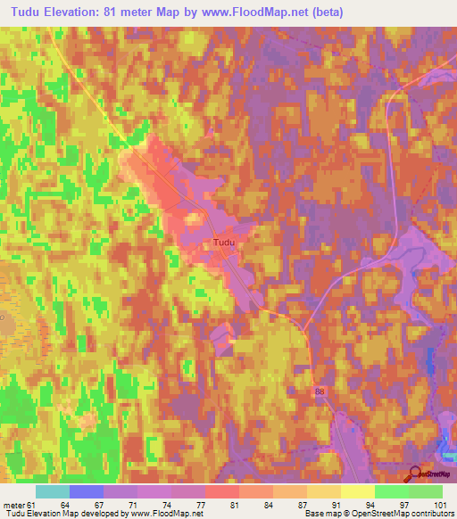 Tudu,Estonia Elevation Map