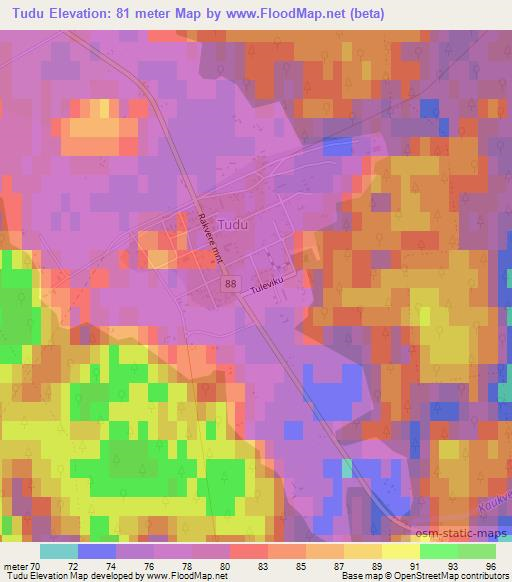Tudu,Estonia Elevation Map