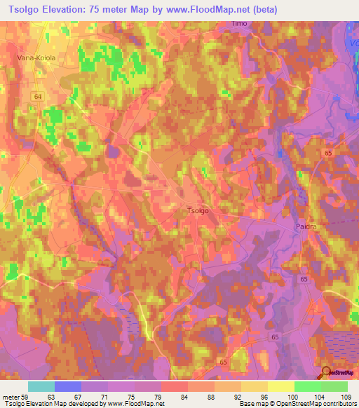 Tsolgo,Estonia Elevation Map