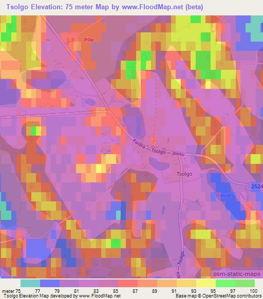 Tsolgo,Estonia Elevation Map