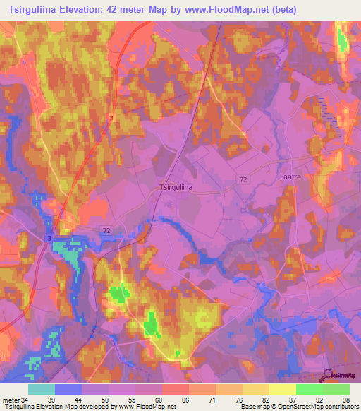 Tsirguliina,Estonia Elevation Map