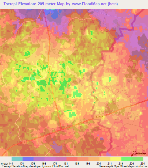 Tserepi,Estonia Elevation Map