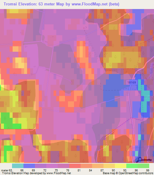 Tromsi,Estonia Elevation Map