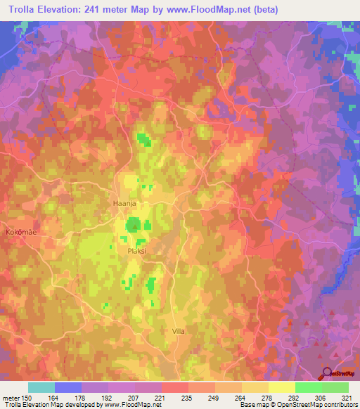 Trolla,Estonia Elevation Map