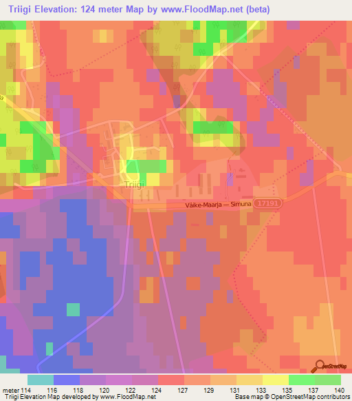 Triigi,Estonia Elevation Map