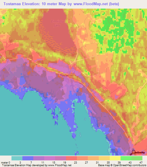 Tostamaa,Estonia Elevation Map