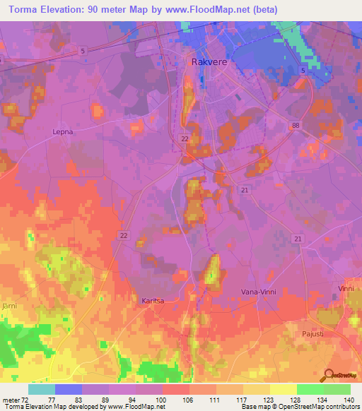 Torma,Estonia Elevation Map