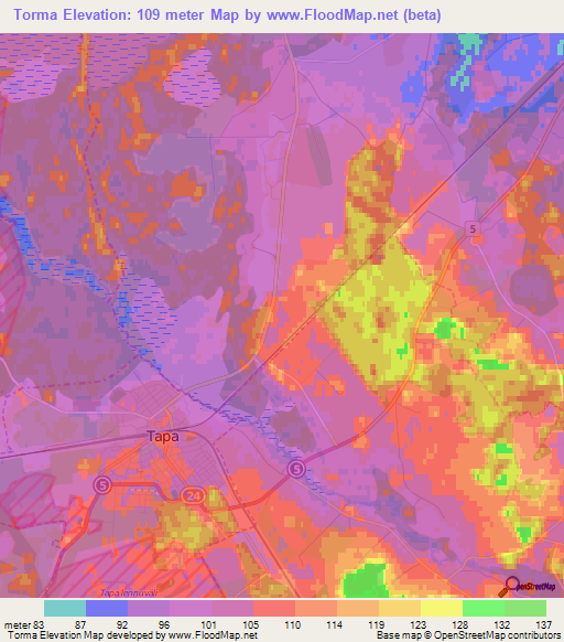 Torma,Estonia Elevation Map
