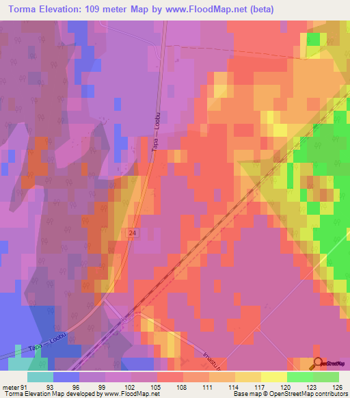 Torma,Estonia Elevation Map