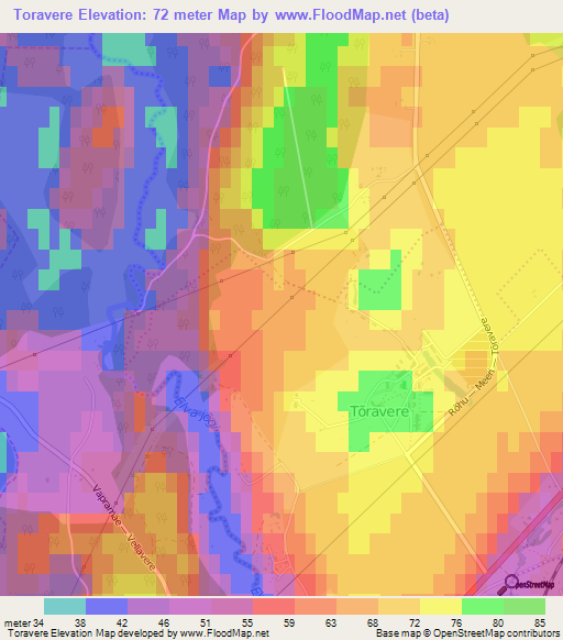 Toravere,Estonia Elevation Map