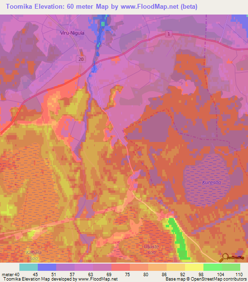 Toomika,Estonia Elevation Map