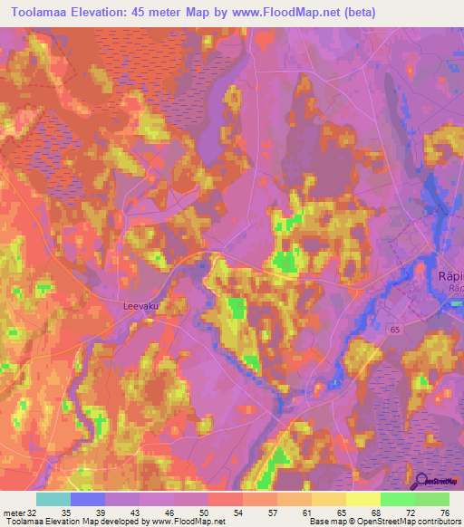Toolamaa,Estonia Elevation Map