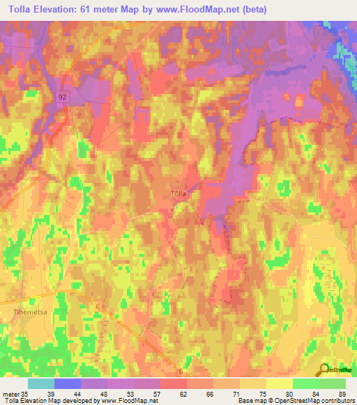 Tolla,Estonia Elevation Map