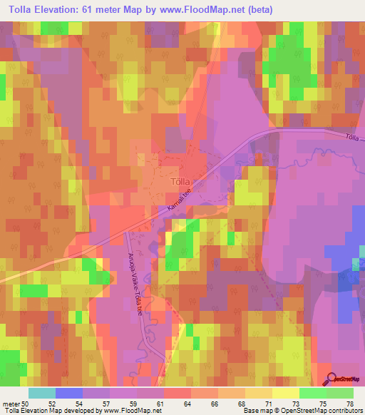 Tolla,Estonia Elevation Map